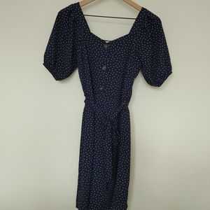 Navy Blue Polka Dot Dress